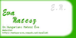 eva matesz business card