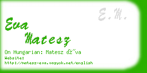 eva matesz business card